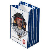Mannen Fab Pirate Birthday Funny 50th Face Great Medium Cadeauzakje (Voorkant Gekanteld)
