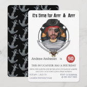 Mannen Fab Pirate Birthday Funny Voeg je gezicht g Kaart (Voorkant / Achterkant)