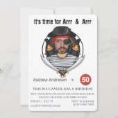 Mannen Fab Pirate Birthday Funny Voeg je gezicht g Kaart (Voorkant)