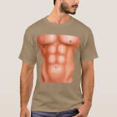 Mannen Fake Abs T-shirt (Voorkant)