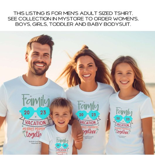 Mannen Familie Vakantie Strand Zomer Custom T-shirt