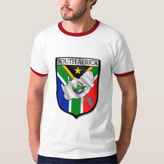 Mannen fans van het football luiden Zuid-Afrika t- T-shirt (Voorkant)