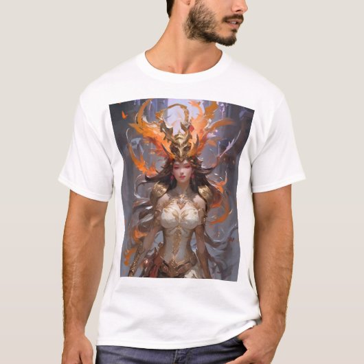 Mannen Fantasy Meisje T-shirt (Voorkant)