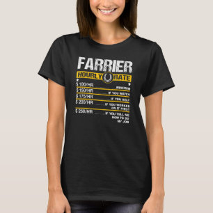 Mannen Farrier Uurtarief Hoefijzer Hoof Trimming E T-shirt