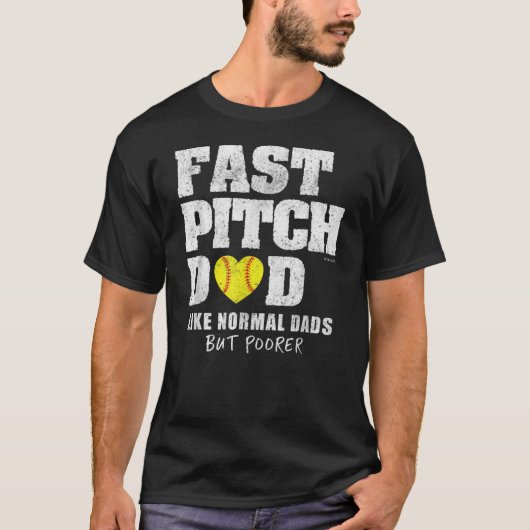 Mannen Fastpitch Softball Funny Dad T-shirt (Voorkant)