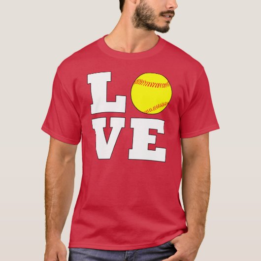 Mannen/Fastpitch Softball LOVE Coach/Dad T-shirt (Voorkant)