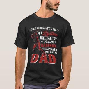 Mannen favoriete honkbalspeler noemt me vaders t-shirt