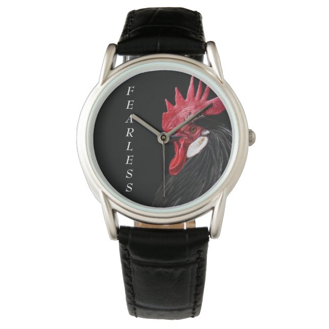 Mannen FEARLESS/Black Rooster Horloge (Voorkant)