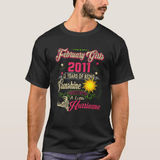 Mannen februari meisjes 2011 Birthday Gift 11 jaar T-shirt