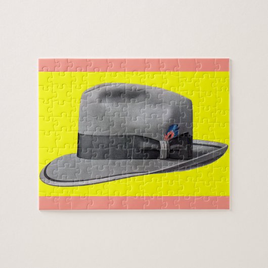 mannen fedora-pet uit de jaren '50 legpuzzel (Horizontaal)