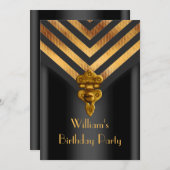 Mannen feestdag Gold Black Stripe Kaart (Voorkant / Achterkant)