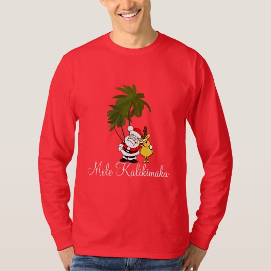 Mannen feestdag Shirt-Mele Kalikimaka/Vrolijk kers T-shirt (Voorkant)