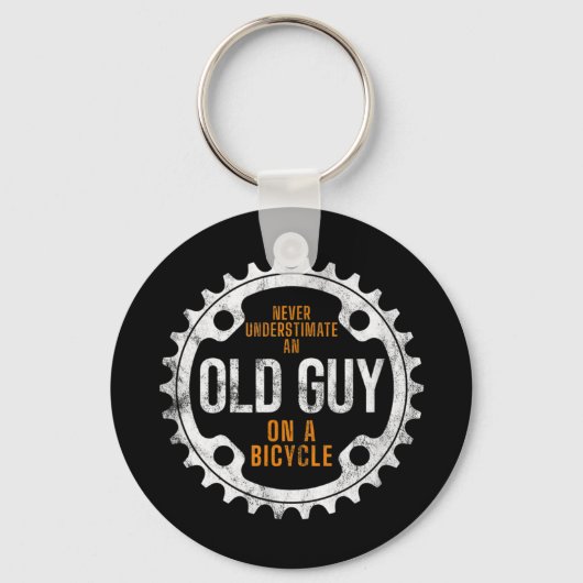 Mannen fietsen - nooit een oude man onderschatten  sleutelhanger (Voorkant)