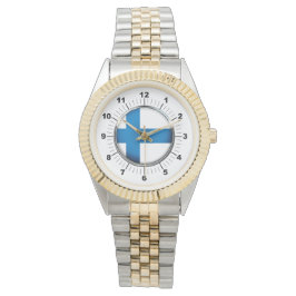 Mannen Finland Vlag Two-Tone Armbandhorloge Horloge