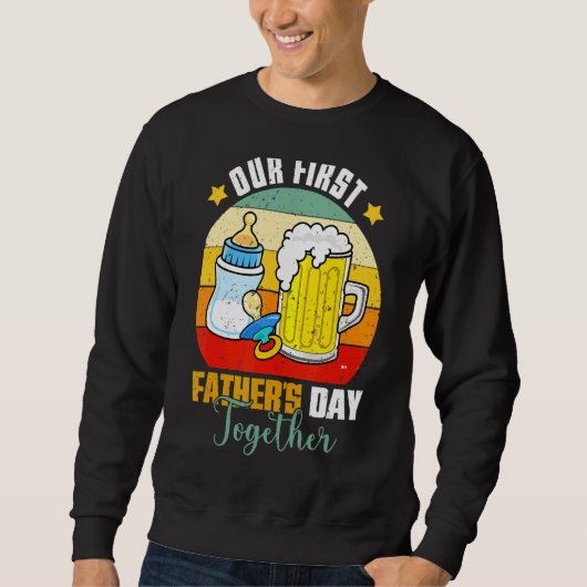 Mannen First Vaderdag Beer Baby Fles Papa 20 Trui (Voorkant)