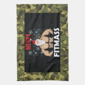 Mannen Fitmas kerstmis Weightlift Gym Theedoek (Verticaal)