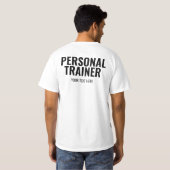 Mannen fitness coach Personal Trainer Sjabloon Whi T-shirt (Achterkant volledig)