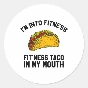 Mannen Fitness Taco Funny Mexican Gym voor Taco Lo Ronde Sticker