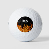 Mannen Flames Monogram Golfballen (Voorkant)