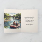 Mannen Float op River Happy Birthday Kaart (Binnen)