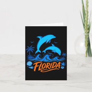 Mannen florida dolfijnen speelse oceaangolven ontw kaart