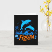 Mannen florida dolfijnen speelse oceaangolven ontw kaart (Gele Bloem)
