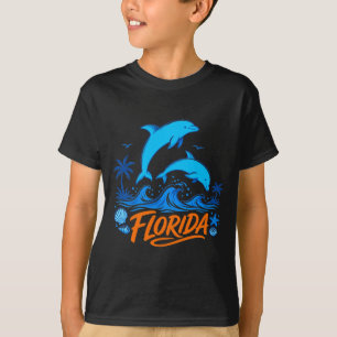 Mannen florida dolfijnen speelse oceaangolven ontw t-shirt