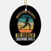 Mannen Flying Disk Sport Design for a Disk Golf Keramisch Ornament (Rechts)