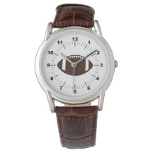 Mannen Football Classic bruin leren riemhorloge
