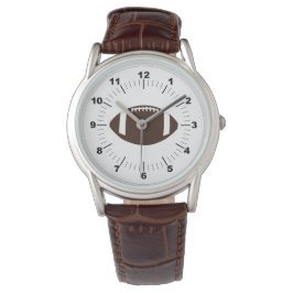 Mannen Football Classic bruin leren riemhorloge Horloge
