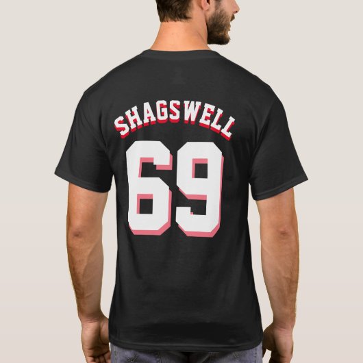 Mannen Football Jersey Style SHAGSWELL 69 T-shirt (Achterkant)