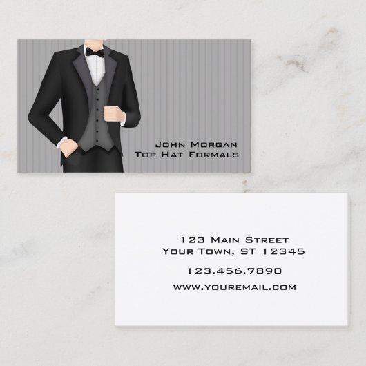 Mannen Formal Draag Visitekaartje (Voorkant / Achterkant)