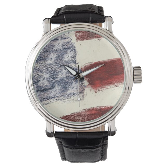 Mannen Formal Patriottisch Horloge met Amerikaanse (Voorkant)