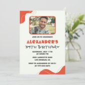 Mannen Foto 34e verjaardagsuitnodigingen Modern Re Kaart (Staand voorkant)