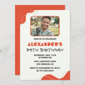 Mannen Foto 34e verjaardagsuitnodigingen Modern Re Kaart (Voorkant / Achterkant)