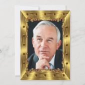 Mannen foto 60th Birthday Party King Crown Gold Kaart (Achterkant)