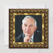 Mannen foto 70th Birthday Party Crown Gold Art Dec Kaart (Achterkant)