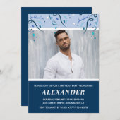 Mannen foto Navy Blue 49ste verjaardag Kaart (Voorkant / Achterkant)