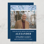 Mannen foto Navy Blue 96ste verjaardag Kaart (Voorkant / Achterkant)