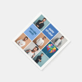 Mannen fotocollage aangepaste blauw verjaardagsfee servet (Hoek)