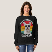 Mannen franchie pap witte hond voor mannen D Trui (Voorkant volledig)