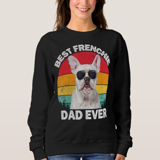 Mannen franchie pap witte hond voor mannen D Trui (Voorkant)