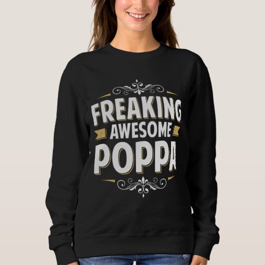 Mannen freaking Geweldige poppa voor papa opa op v Trui (Voorkant)