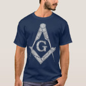 Mannen Freemason Square en Compass Stone Style T-shirt (Voorkant)