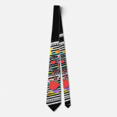 MANNEN FUN RED MUSICAL NOTES NECKTIE STROPDAS (Voorkant)
