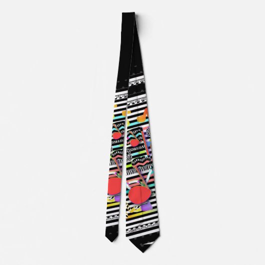 MANNEN FUN RED MUSICAL NOTES NECKTIE STROPDAS (Achterkant)