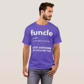 Mannen Funcle Darts Speler Fun Uncle Funny en Pap T-shirt (Voorkant volledig)