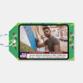 Mannen Funny 40th Verjaardag TV Nieuws 50th 60th Cadeaulabel (Achterkant Horizontaal)