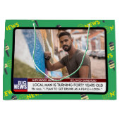 Mannen Funny 40th Verjaardag TV Nieuws 50th 60th Groot Cadeauzakje (Voorkant)