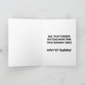 Mannen Funny 45th Verjaardag Kaart (Binnen)